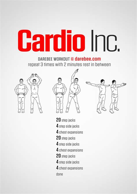 Cardio Inc Workout Office Exercise Cardio Cardio Workout Plan