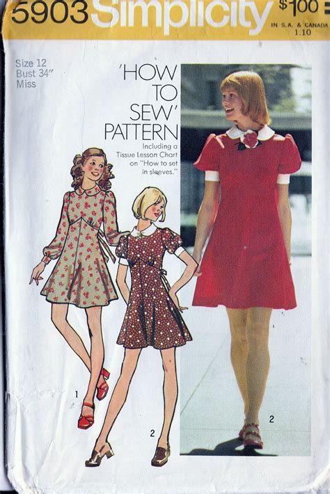 Vintage 70s Sewing Pattern Simplicity 5903 Womens Etsy 70s Sewing