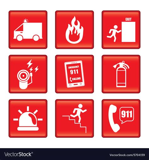 Set Of Emergency Icons Royalty Free Vector Image