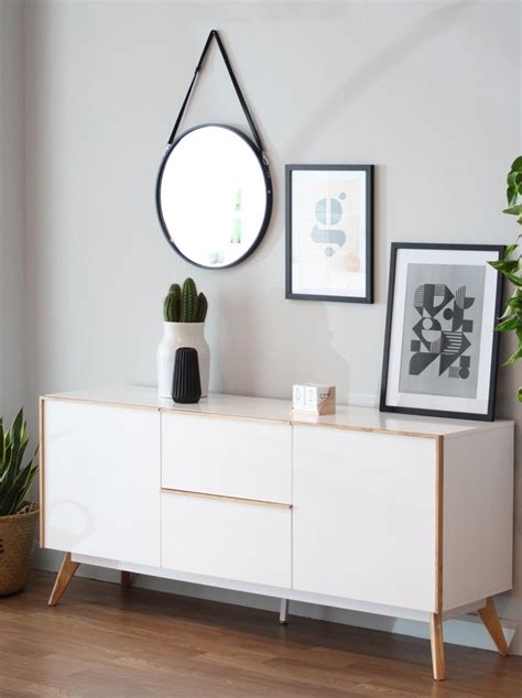【materiales ecológicos】 el cuerpo está hecho de mdf con pintura blanca sin. aparador - Salones - Kenay Home | Muebles blanco y madera ...