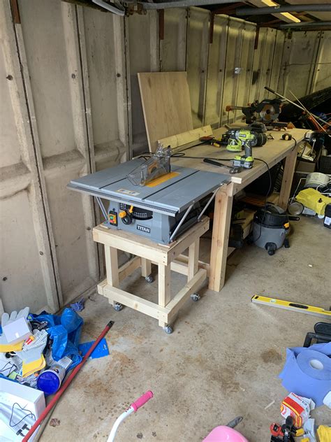 Added A Mobile Table Saw Bench Rworkbenches