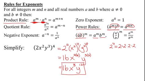 Using The Power Of A Product Rule For Exponents To Simplify An