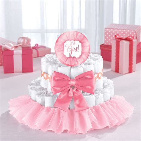 Pink Baby Shower Diaper Cake Decorating Kit | Party City
