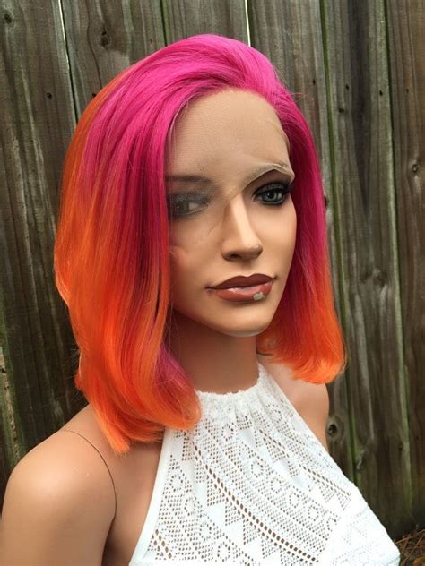 Minaj Pink Orange Lace Front Wig 12 Wigs Lace Front Wigs Wigs With