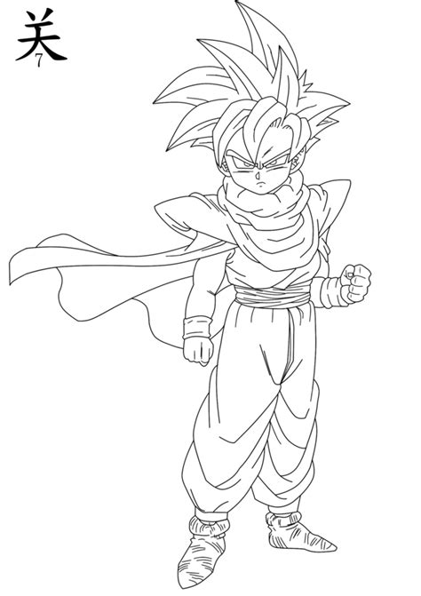Kid Gohan Coloring Pages Smart Kiddy Blogspot