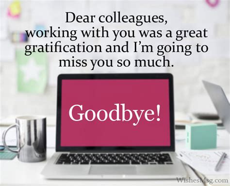 It's colleagues like you that make this company a great place to work. Goodbye Messages When Leaving The Company Or Job - WishesMsg