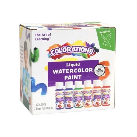 Colorations Liquid Watercolor Paints Set Of 6 Colors Each 2oz