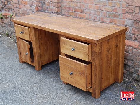 Derbyshire Custom Made Plank Double Pedestal Desk By Incite