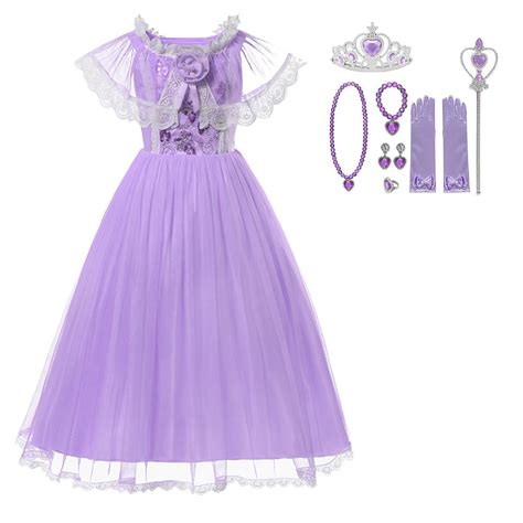 Disney New Girls Princess Dress Fancy Sofia Cosplay Costume Sequined