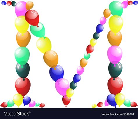 Balloon Alphabets Letter Royalty Free Vector Image