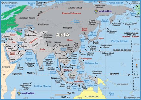 Geographical Map Of Asia The Geographic Areas Of Asia Maps Of The