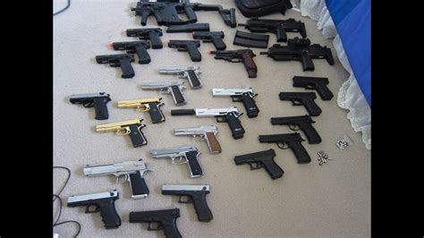 huge airsoft gas blowback collection over 25 guns as of 7 26 13 youtube