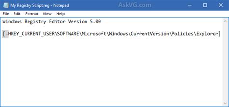 Guide How To Create Registry Script Reg Files In Windows Askvg