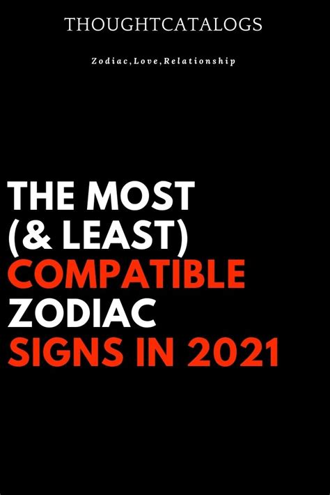 The Most And Least Compatible Zodiac Signs In 2021 In 2021 Compatible