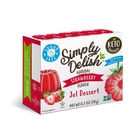 simply delish jel dessert strawberry 20g body fuel organics