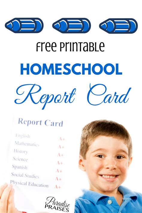 Free Homeschool Report Card Printable Paradise Praises With Regard