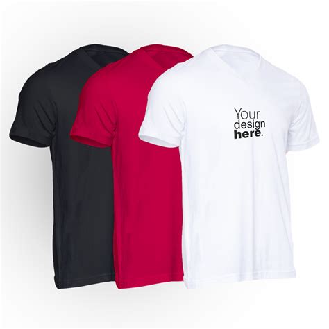 Custom Branded Short Sleeve V Neck T Shirt Printed With Logo