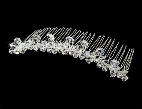 Swarovski Crystal Floral Bridal Tiara Comb Elegant Bridal Hair