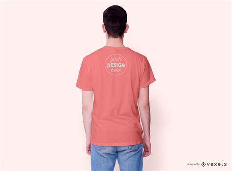 Male Model Back Side T Shirt Mockup Psd Editable Template