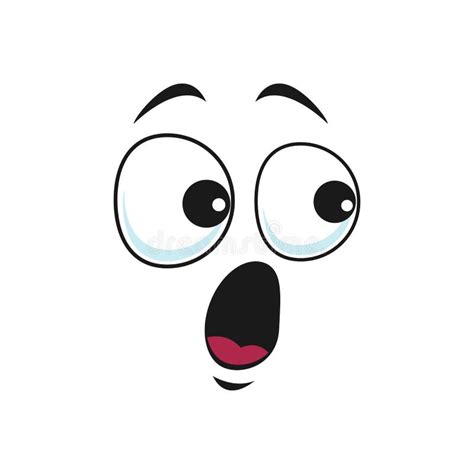 Cartoon Face Vector Icon Surprised Funny Emoji Stock Vector