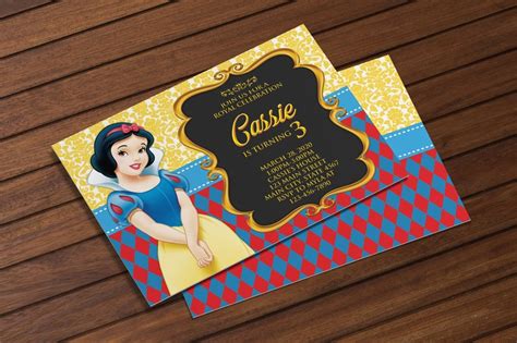 Snow White Invitations Snow White Birthday Invitation Snow Etsy