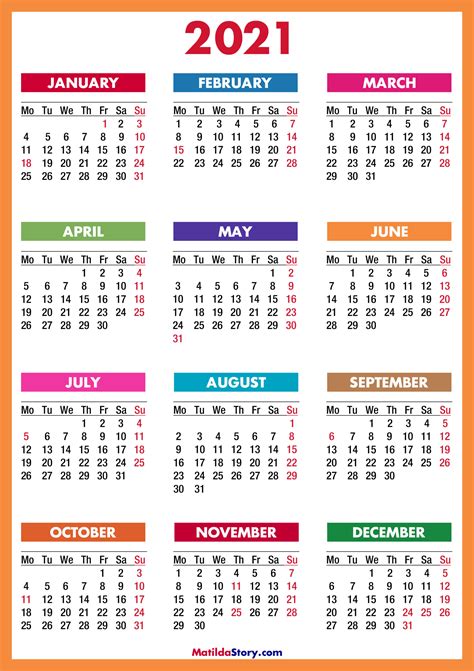 Print Free Calendars Without Downloading 2021 Calendar Template