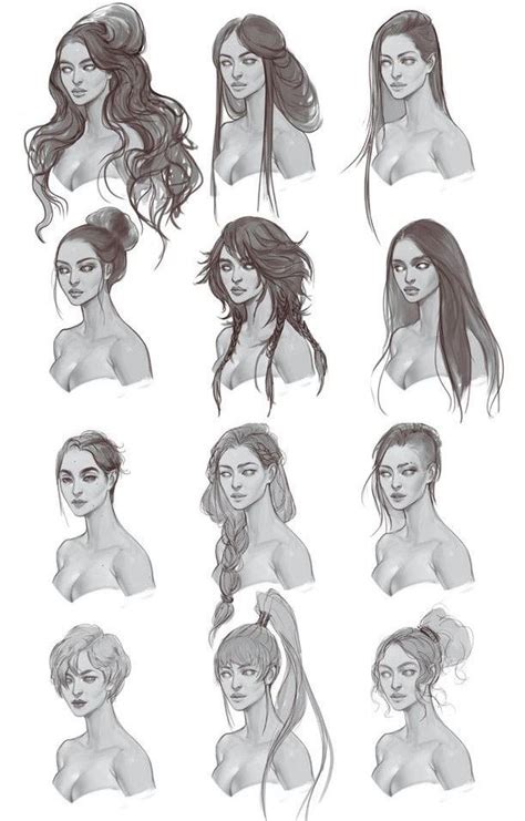 Girl Hairstyles Drawing Reference And Sketches For Artists