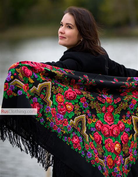 wool shawl russian beauty shawl wool fashion flowers russian beauty