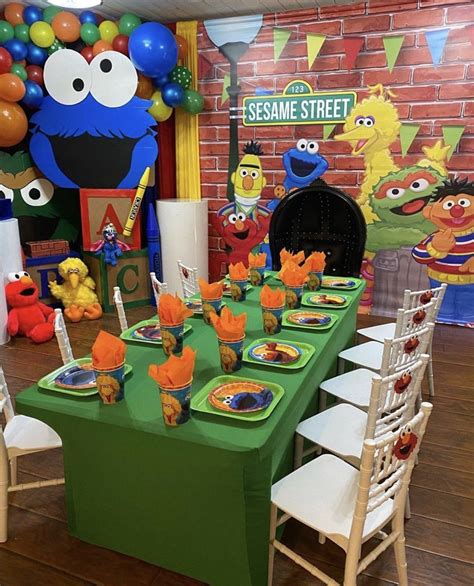 Sesame Street Themed Birthday Banner Backdrop Step And Repeat Design P