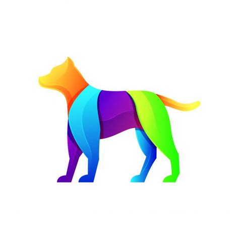 Premium Vector Colorful Gradient Dog Logo Dog Logo Design Cat Logo