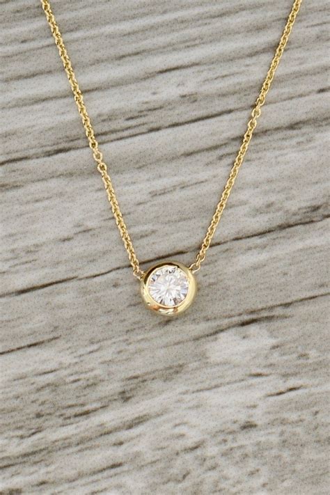50ct Bezel Set Diamond Necklace In Yellow Bezel Set Diamond Diamond