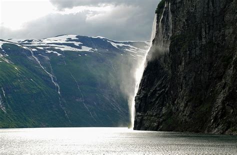Hd Wallpaper Body Of Water Between Of Mountain Fjord Northwest