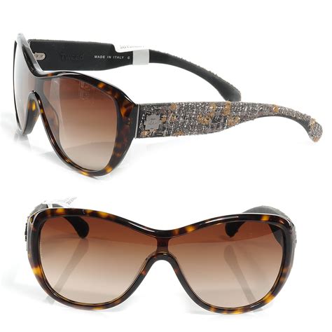 Chanel Cc Tortoise Tweed Sunglasses 5242 51515