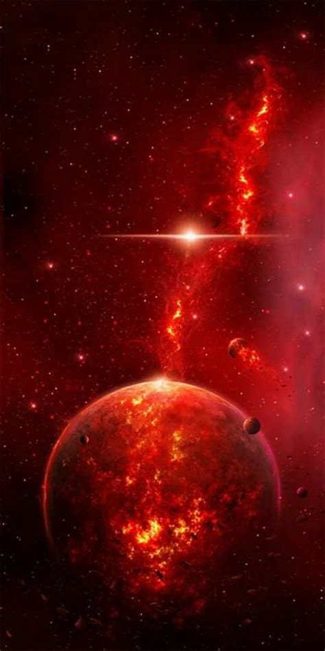 The Red Universe Space Art Planets Wallpaper Space Artwork