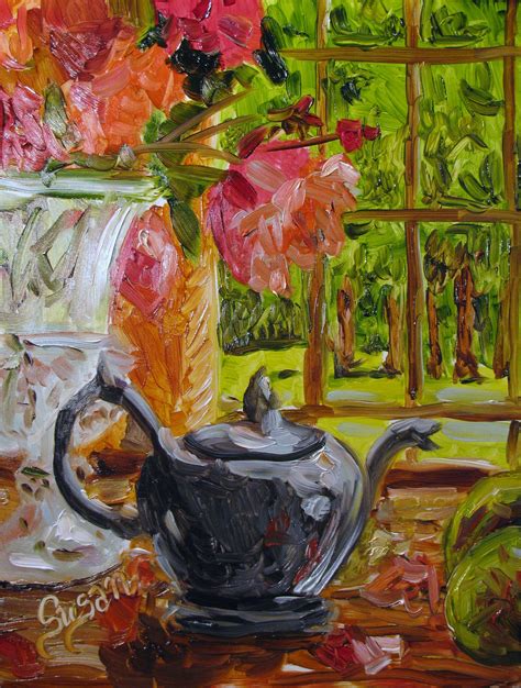 Tea Time By Susan E Jones 9 X 12 Oils On Gessoboard 270