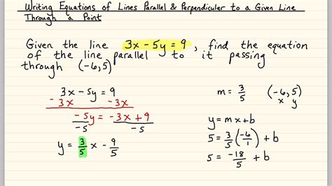 Writing Equations Of Lines Parallel To A Given Line Through A Point
