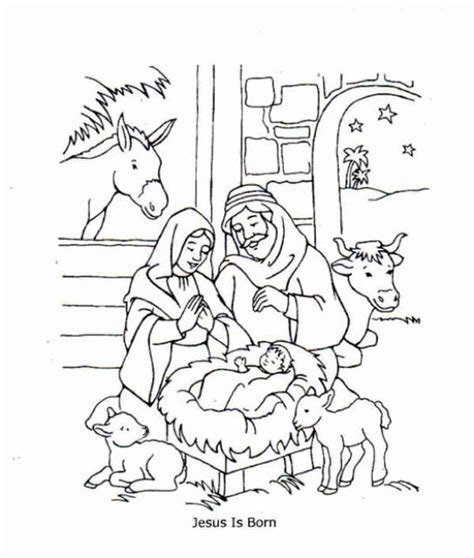 Birth of jesus christ scene in gothic frame. Jesus Is Born And Jesus Love Me Coloring Page : Color Luna