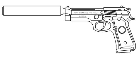 Beretta Pistola Pistole Colorare Ausmalbilder Handgun Nerf Pistolet