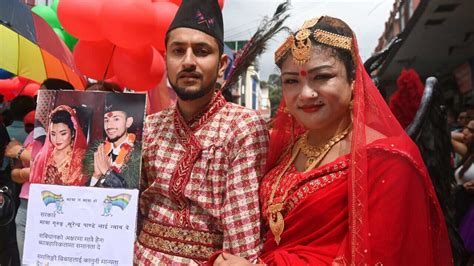 joy at nepal s first same sex marriage after couple waited seven years to be official sbs news