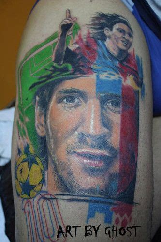 Lionel messi has revealed a very messi new tattoo. LEO- MESSI- FCB - ghost_tat2 | Tattoo barcelona, Messi y Arte