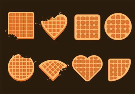 Belgium Waffles Illustration Set 149084 Vector Art At Vecteezy