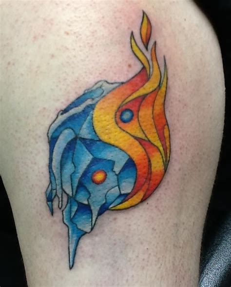 Fire And Ice Yin And Yang Fire Tattoo Tattoos Ice Tattoo