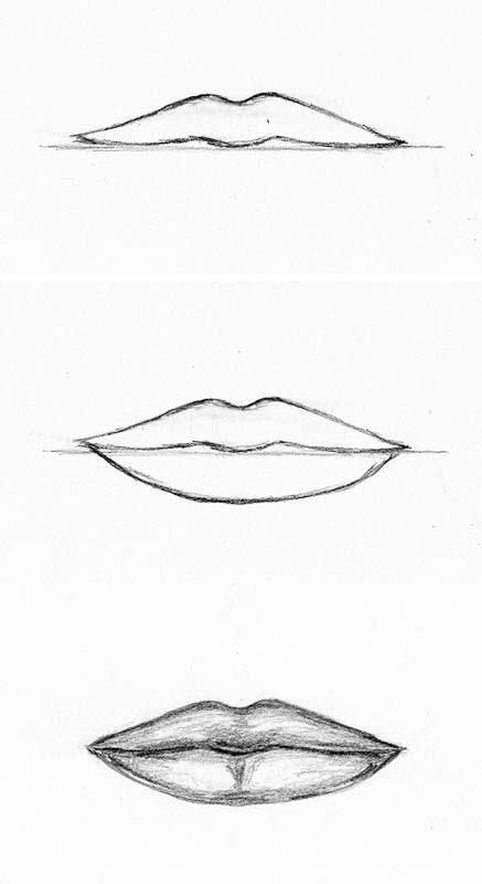 Drawing lessons step by step. how to draw faces lips (With images) | Lips drawing, Face ...