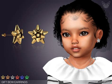 Sims 4 T Bow Earrings For Toddlers By Feyona At Tsr The Sims Book