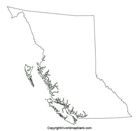 Printable Blank Map Of British Columbia Outline Png Map