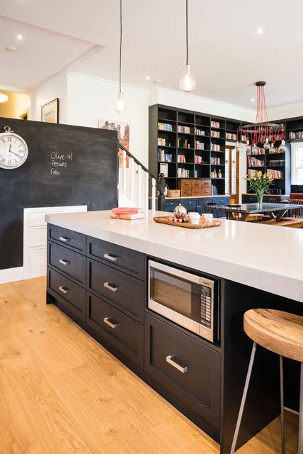 Industrial Kitchen And Library Modern Kitchen Melbourne By