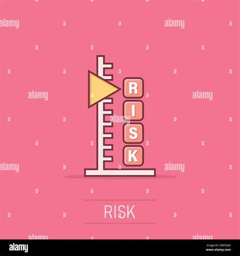 Risk Level Icon In Comic Style Result Cartoon Vector Illustration On