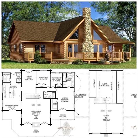 Floorplanfriday The Red River Log Home Floor Plan Offers A
