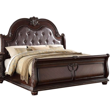 Brown Queen Size Panel Bed By Crown Mark Stanley B1600 Q Bed Buy Online On Ny Furniture Outlet
