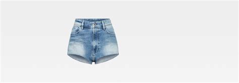 Kafey Ultra High Hotpants Raw Edge Hellblau G Star Raw